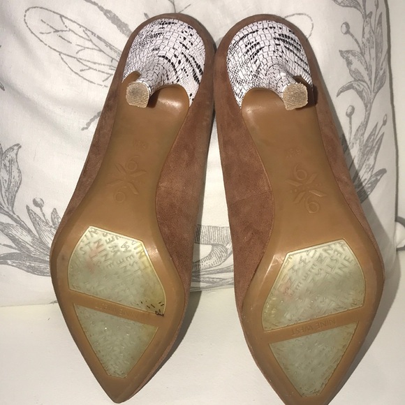 NINE WEST 9 technology Suede Snakeskin Heels Pumps - Picture 5 of 5